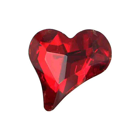 MATIERE Glass Stone Asymmetric Heart Red 3p