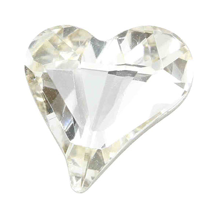 MATIERE Glass Stone Asymmetric Heart Crystal Clear 2p