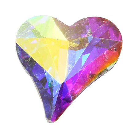 MATIERE Glass Stone Asymmetric Heart Aurora 2p