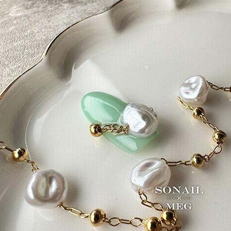 SONAIL×MEG R Basic Series Baroque Pearl Azuki Chain Gold MEG000296