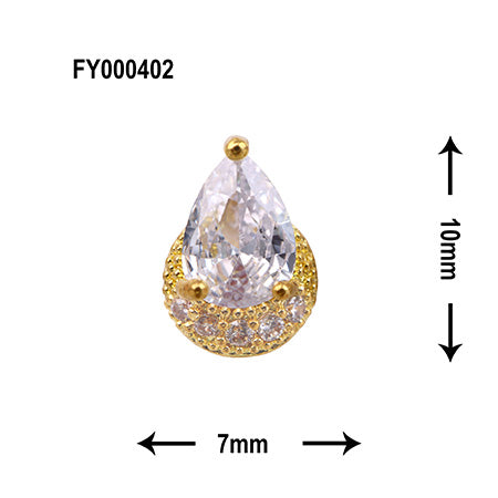 SONAIL Rain Water Drop Crystal Parts Gold FY000402 2P