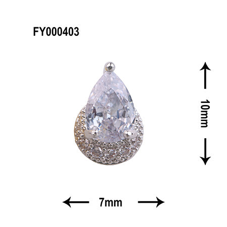 SONAIL Rain Water Drop Crystal Parts Silver FY000403 2P