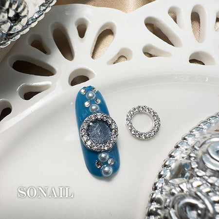 SONAIL Simple Ring Motif Jewelry Parts Silver FY000411 2P