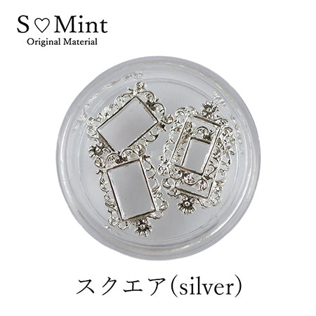 Esmint Jewelry Broach Frame Square Silver 4P