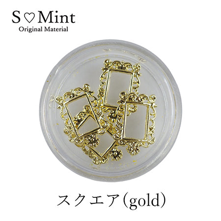 Esmint Jewelry Broach Frame Square Gold 4P