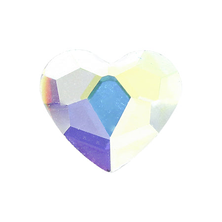 AURORA FLATBACK HEART Crystal AB (Aurora) 10mm