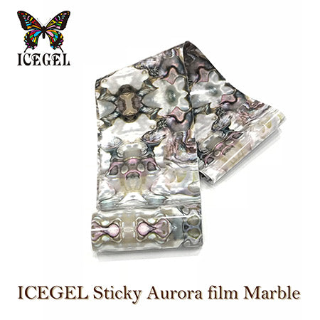 ICE GEL Sticky Aurora Film Marble MB-09 White