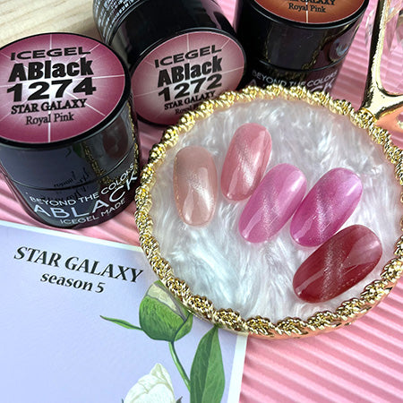 ICE GEL A BLACK Star Galaxy Gel 1274 Tulip Pink  3G