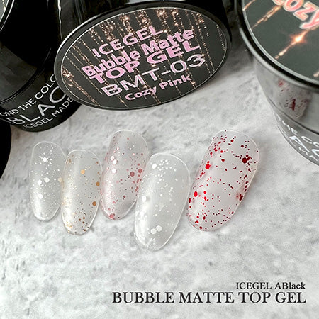 ICE GEL A BLACK Bubble Mat Top Gel 5 color set