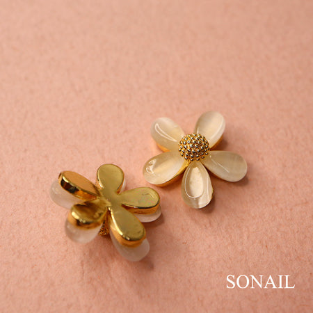 SONAIL Flower Dusty & Gold Nail Parts FY000254 2p