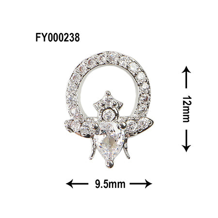 SONAIL Jewel Ring Blooming Deco Parts Silver FY000238 2P