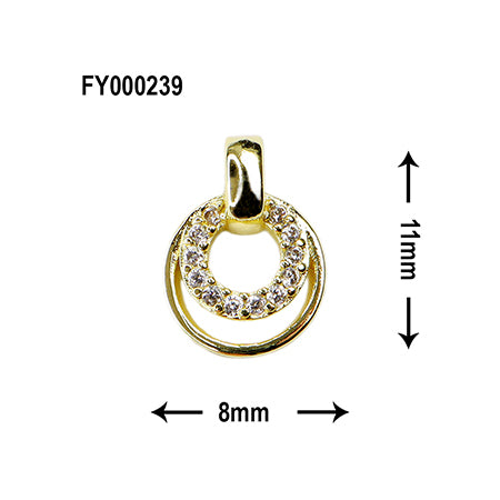 SONAIL Double Ring Charm Gold Nail Parts  FY000239 2P