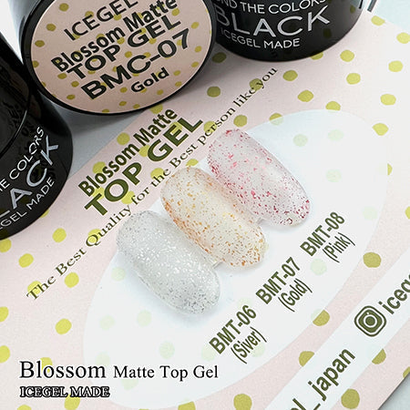 ICE GEL A BLACK Blossom Matte Top Gel BMC-06 Silver