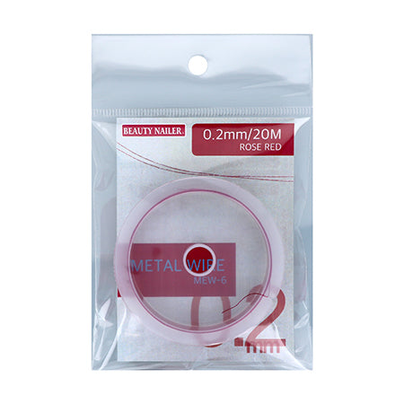 BEAUTY NAILER METAL WIRE  Rose Red 0.2mm MEW-6