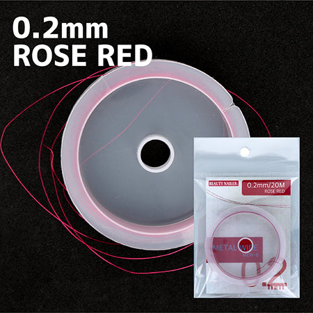 BEAUTY NAILER METAL WIRE  Rose Red 0.2mm MEW-6