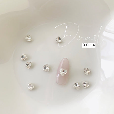 D.nail Decoration Stone DC-04 Heart Clear M 6x6mm 10P