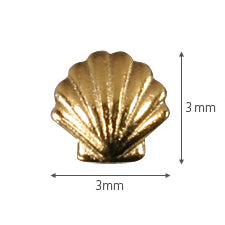 SHAREYDVA Metal Studs Seashell Gold 3mm 30P