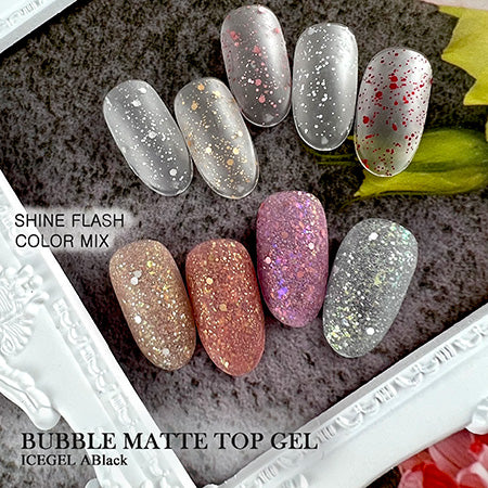 ICE GEL A BLACK Bubble Matte Top Gel 05 Cowzy Red 3g