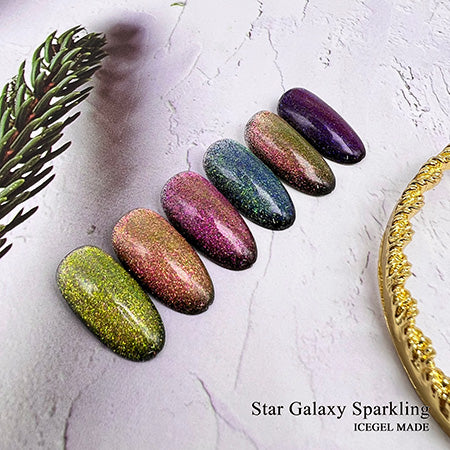 ICE GEL A BLACK Star Galaxy Gel Sparkling Series 1408 Saturn