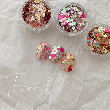 D.nail Decoration Hologram POP-01 Baby Pink Star