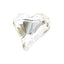 MATIERE Glass Stone Asymmetric Heart Crystal Clear 3p