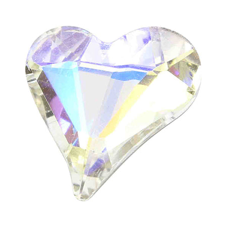MATIERE Glass Stone Asymmetric Heart Blue Aurora 2p