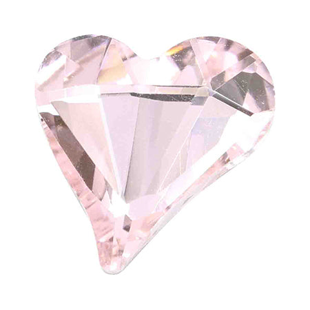 MATIERE Glass Stone Asymmetric Heart Light Pink 2p