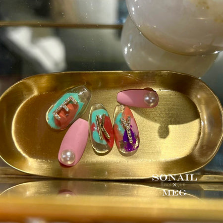 SONAIL×MEG Alphabet Gold & Stone Bijou E set MEG000280