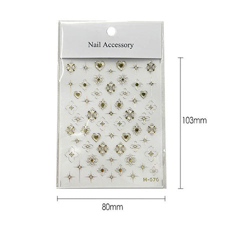 Nail Accessory Metallic Flower Gold
