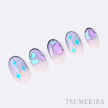 Tsumekira KAI Produce Sparkly Metallic Blue