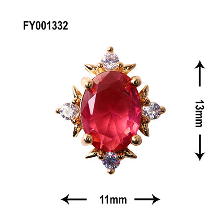 SONAIL PLUS LAPISRAVI Select Ibara Accent Oval Stone Red x Gold FY001332