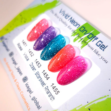 ICE GEL A BLACK Vivid Neon On Off Gel 1455 Amaranth 3g