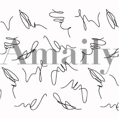 Amaily Nail Sticker NO. 8-21 winding line (black)
