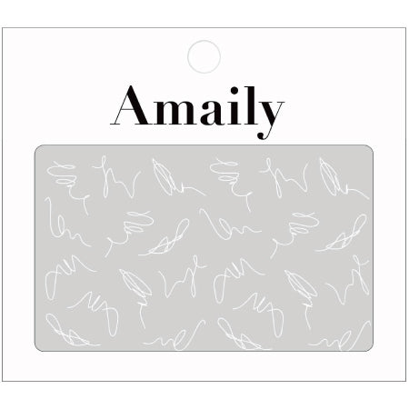 Amaily Nail Sticker NO. 8-22 winding line (white)