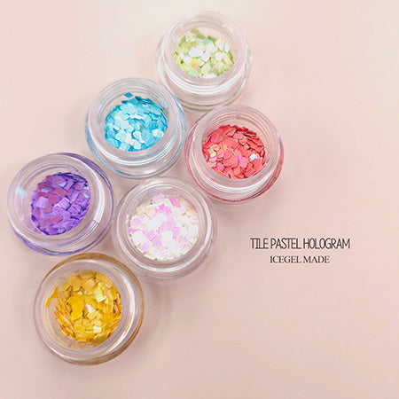 ICE GEL Tile Pastel Hologram 6 Color Set