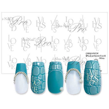 Sha-Nail Plus Pd Stylish Font II White