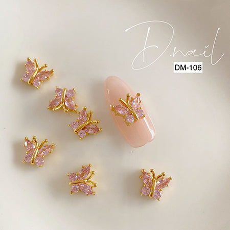 D.nail jewelry bijou parts DM-106 Butterfly Bijou Pink