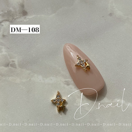 D.nail jewelry bijou parts DM-108 Bijou Star Crystal Gold
