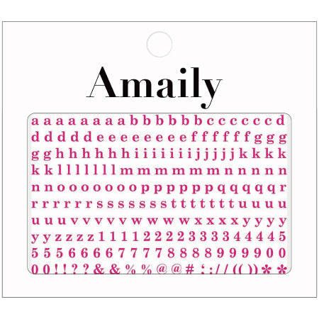 Amaily nail sticker NO. 4-14 Alphabet small (firefly pink)