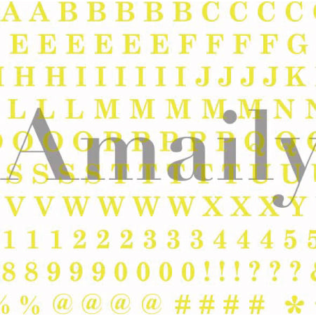 Amaily nail sticker NO. 4-15 Alphabet large (firefly yellow)
