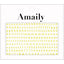 Amaily nail sticker NO. 4-16 Alphabet small (firefly yellow)