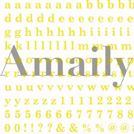 Amaily nail sticker NO. 4-16 Alphabet small (firefly yellow)