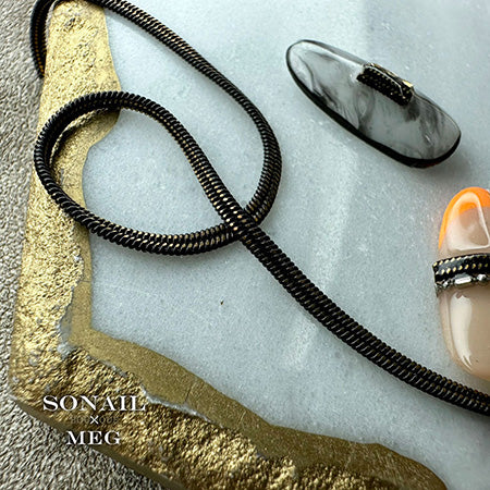SONAIL×MEG R Basic Series Classy Nail Chain Black x gold MEG000286
