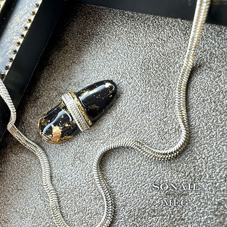 SONAIL×MEG R Basic Series Fake Double Line Wide Bicolor chain MEG000291