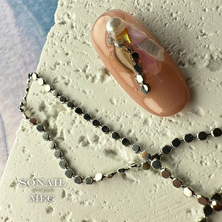 SONAIL×MEG R Basic Series Round Slice Chain Arrangement Deco Silver MEG000292