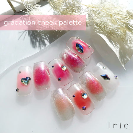 Irie Gradation Cheek Palette 0.6g Each (9 colors) with 4 Sponge Tips