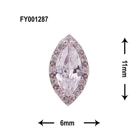 SONAIL PLUS LAPISRAVI Select Jewel Eye Crystal Oval Silver FY001287 2P
