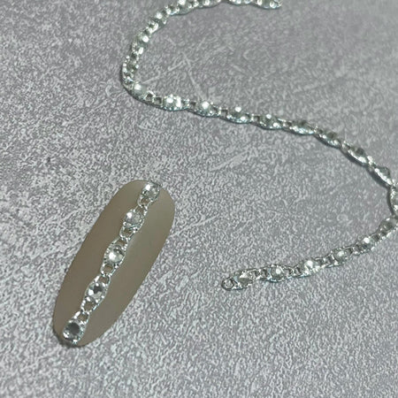 SHAREYDVA Elegant Crystal Chain White Silver