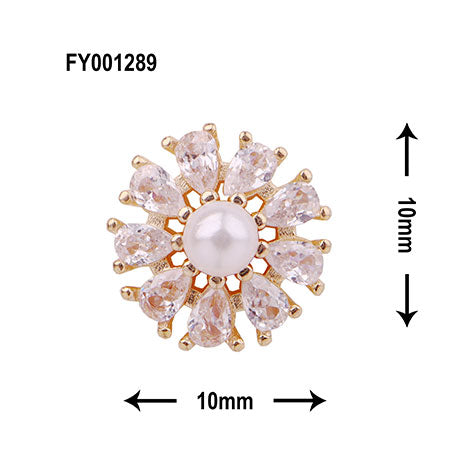 SONAIL PLUS LAPISRAVI Select Clear Flower Mini White Pearl Brooch Nail 2P
