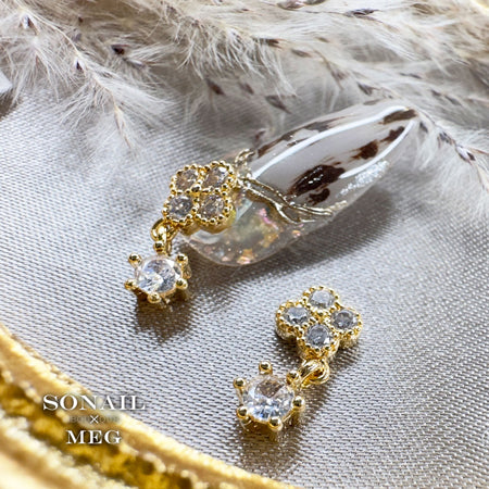 SONAIL×MEG Jewelry Flower Rhinestone Charm 2P